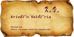 Kriván Valéria névjegykártya
